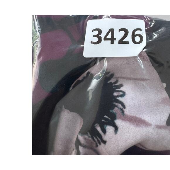 Banana Republic Factory XS Blouse Sleeveless Purple Black White Floral - Picture 7 of 7